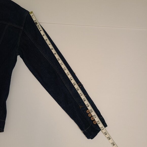 BONNIE & NORMA Denim Jean Jacket with Embroidered Spring Floral Design Sz S - Picture 11 of 11